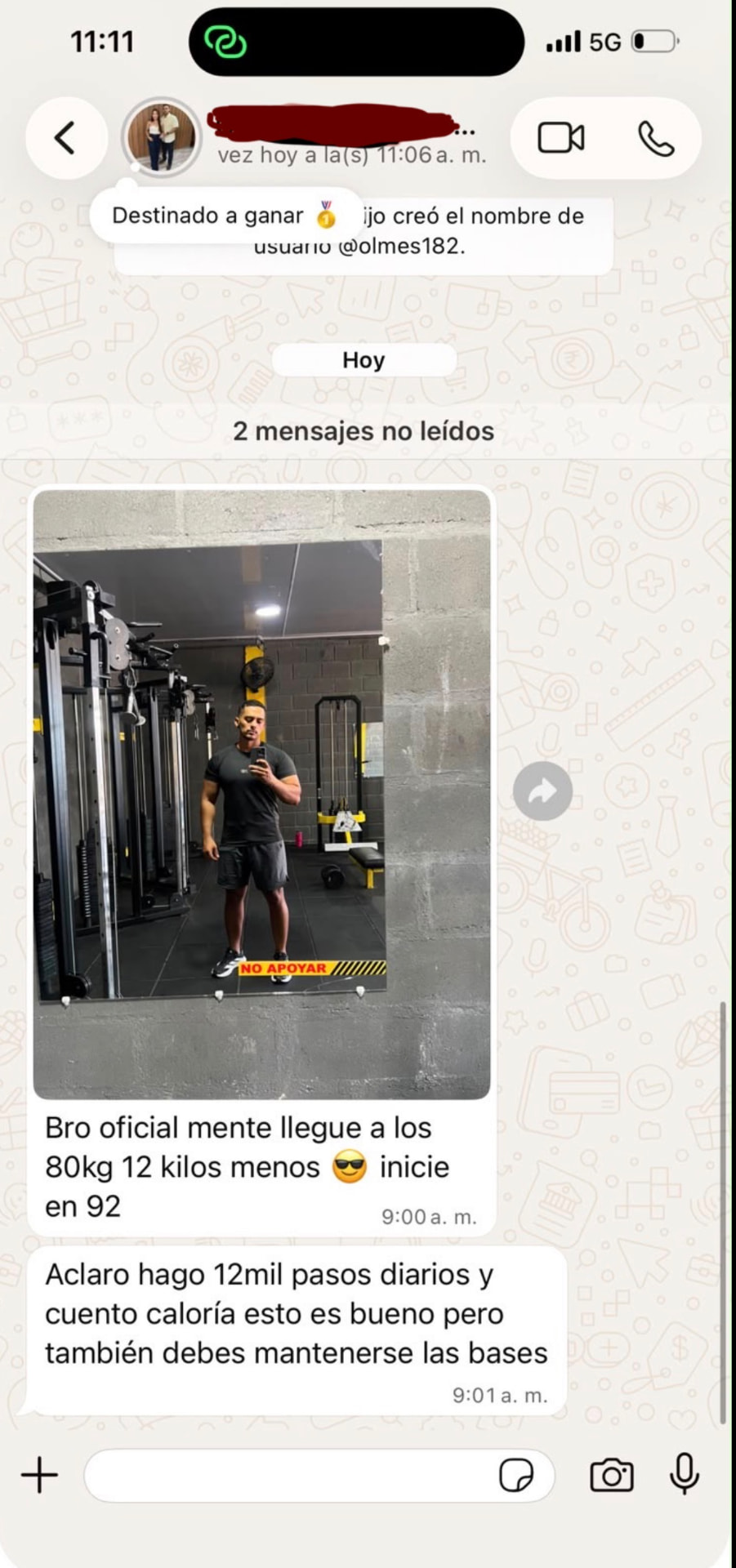 Cliente llega a 80 kg, 12 kilos menos desde 92 kg